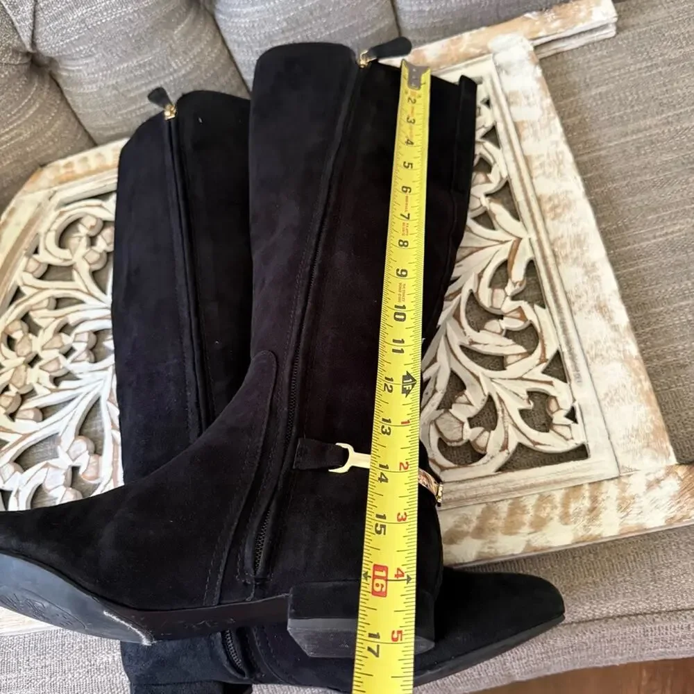 Tory Burch Black Tall Suede Leather Boots Women’s 9